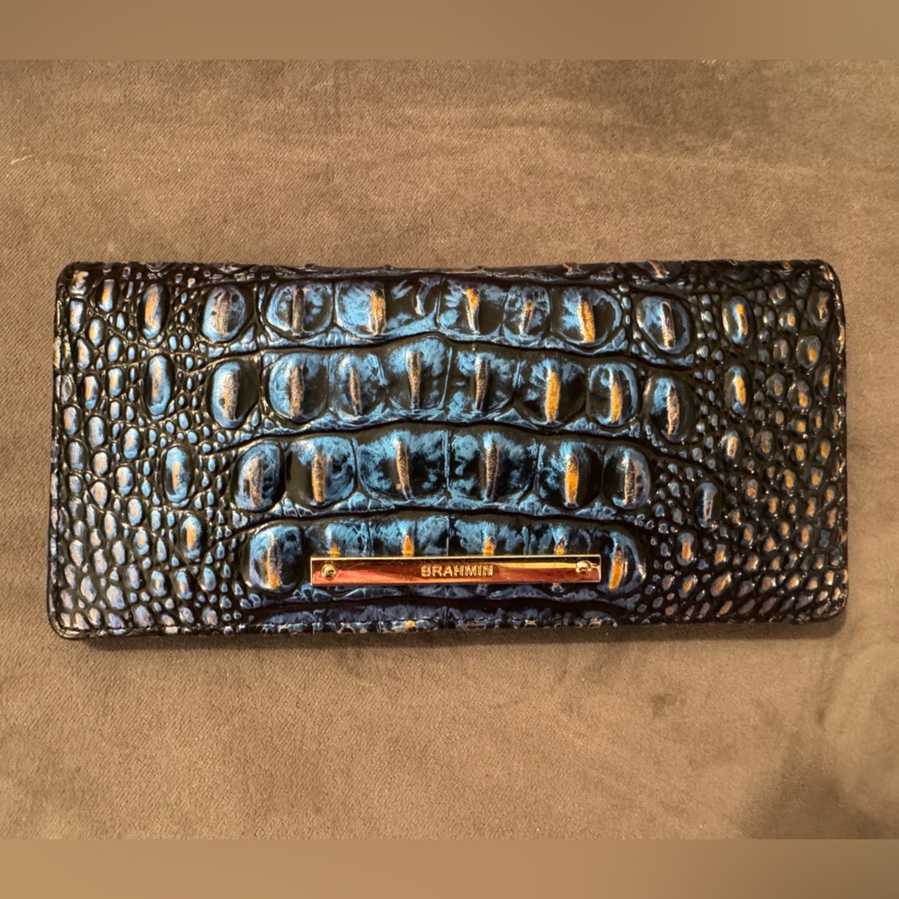 Brahmin Ady Wallet (Blue & Gold Melbourne) - Rare EUC